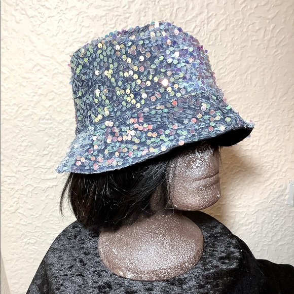 NWT Sequin Blue Bucket Hat - Picture 4 of 4